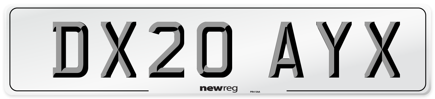 DX20 AYX Number Plate from New Reg